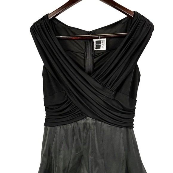 Tadashi Shoji Black Pleated Fit and Flare Midi Dress - Picture 10 of 16